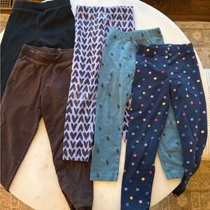 Primary Kids Patterned and Solid Leggings and pants - Set of 5 pairs